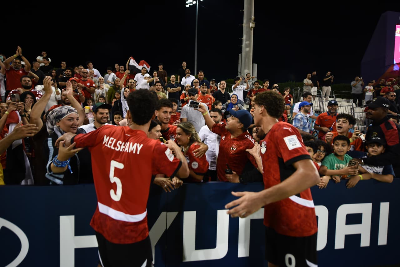 فرحة المنتخب الوطني تحت 17 سنة بعد التعادل مع فنزويلا بعشرة لاعبين