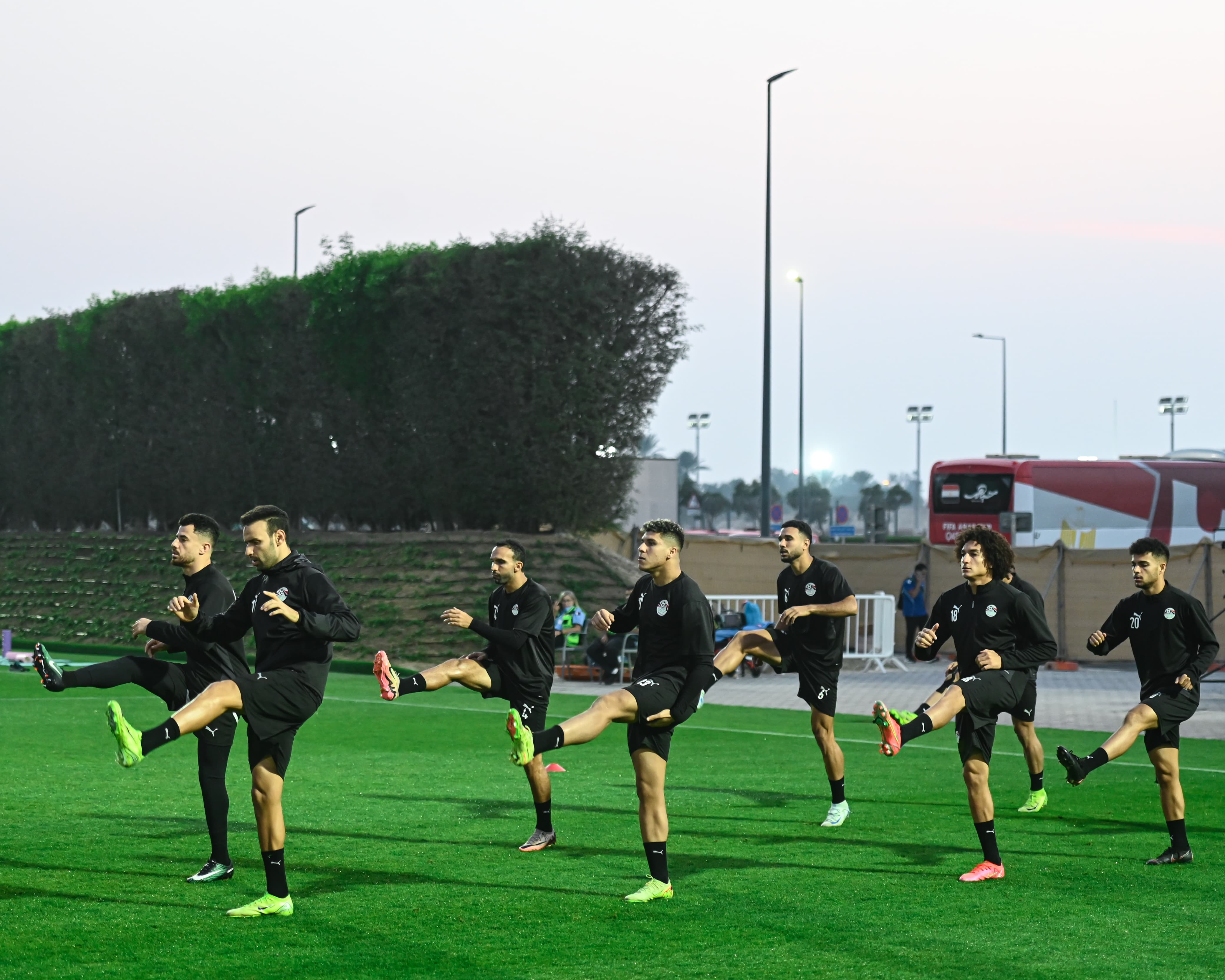 تدريبات منتخب مصر المشارك في كأس العرب استعدادا لمواجهة الأردن