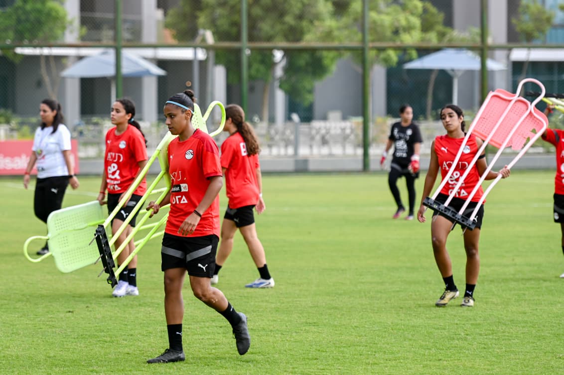 المران الأخير لمنتخب الكرة  النسائية تحت ٢٠ سنة قبل السفر لغينيا الاستوائية
