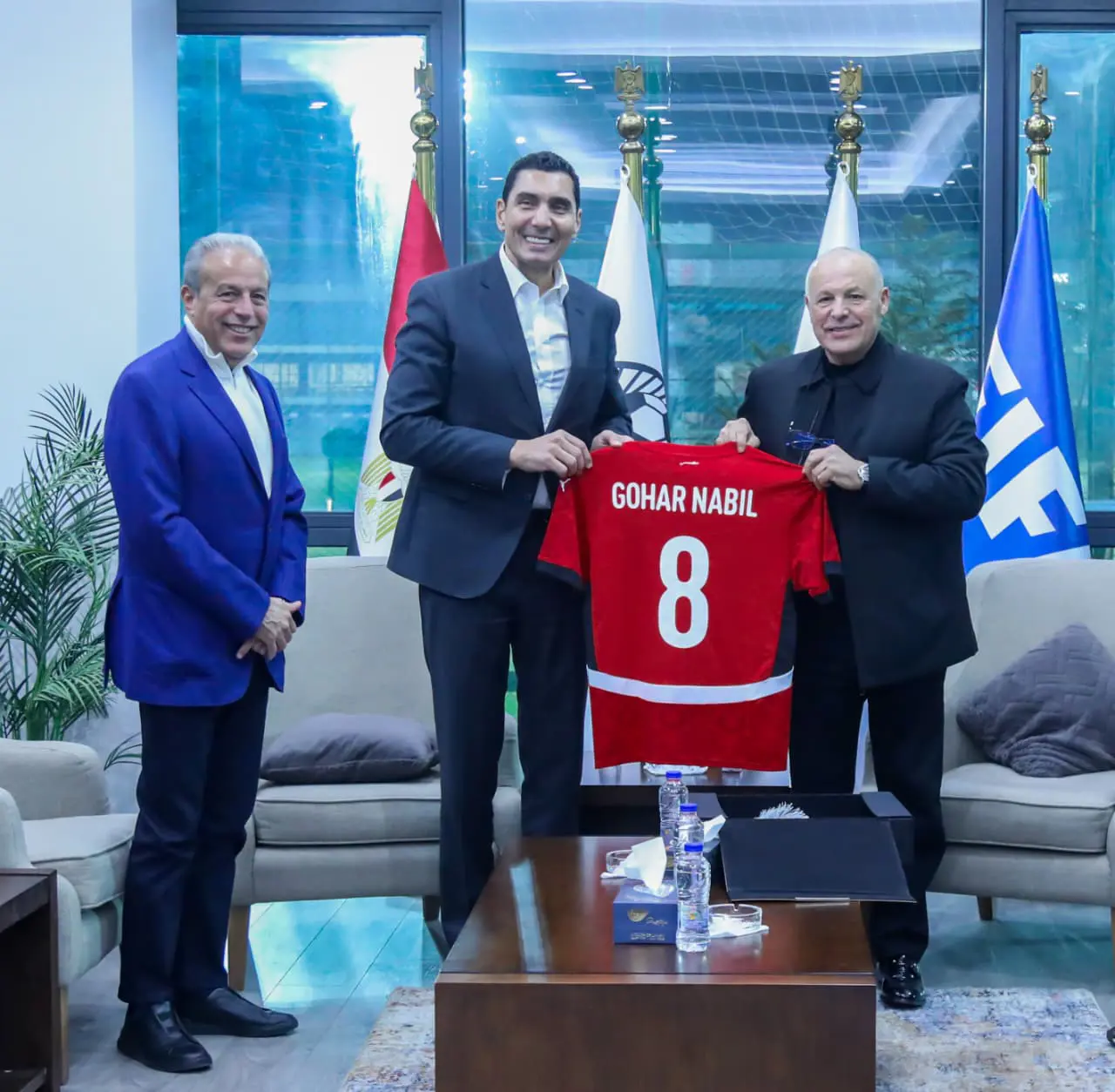 زيارة جوهر نبيل وزير الشباب والرياضة الجديد للاتحاد المصري