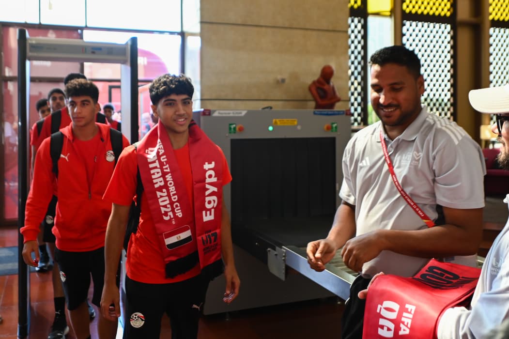 بعثة منتخب مصر تحت 17 سنة تصل لفندق إقامتها قبل المونديال