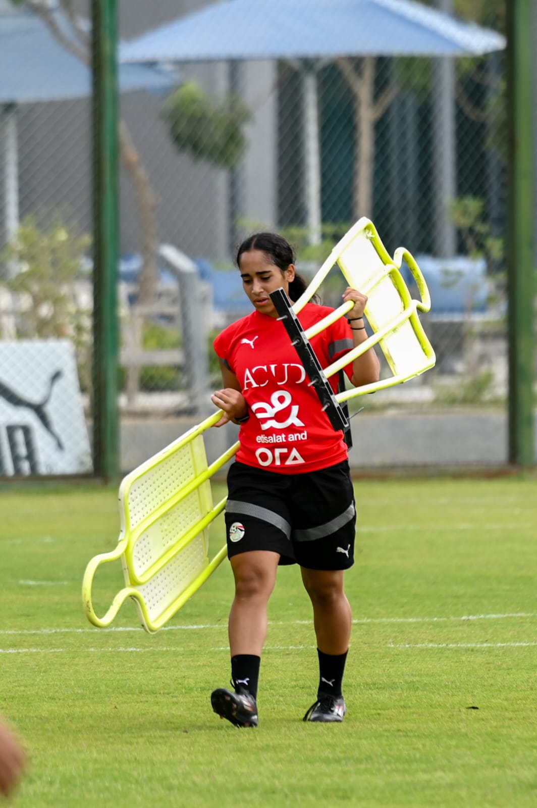 المران الأخير لمنتخب الكرة  النسائية تحت ٢٠ سنة قبل السفر لغينيا الاستوائية
