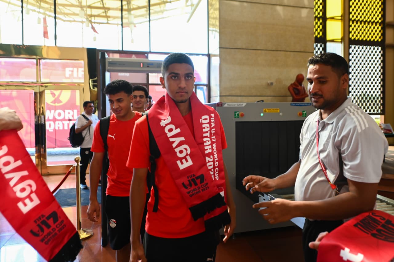 بعثة منتخب مصر تحت 17 سنة تصل لفندق إقامتها قبل المونديال