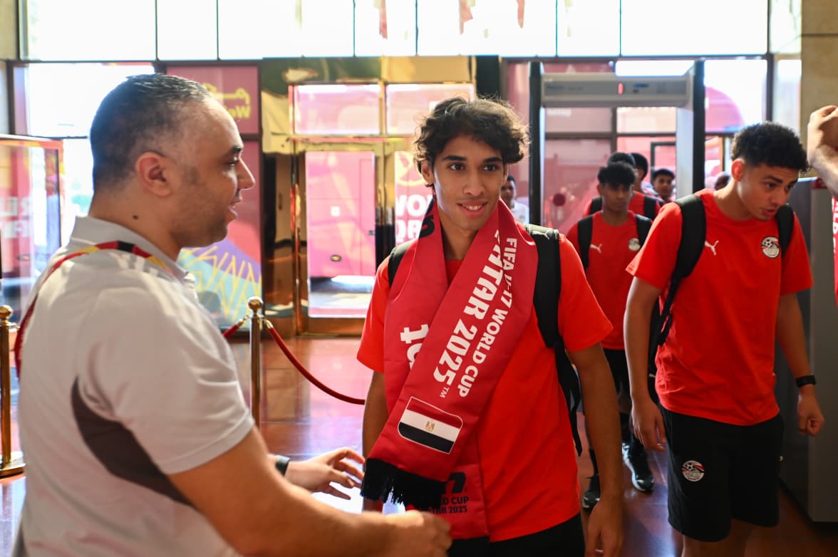 بعثة منتخب مصر تحت 17 سنة تصل لفندق إقامتها قبل المونديال