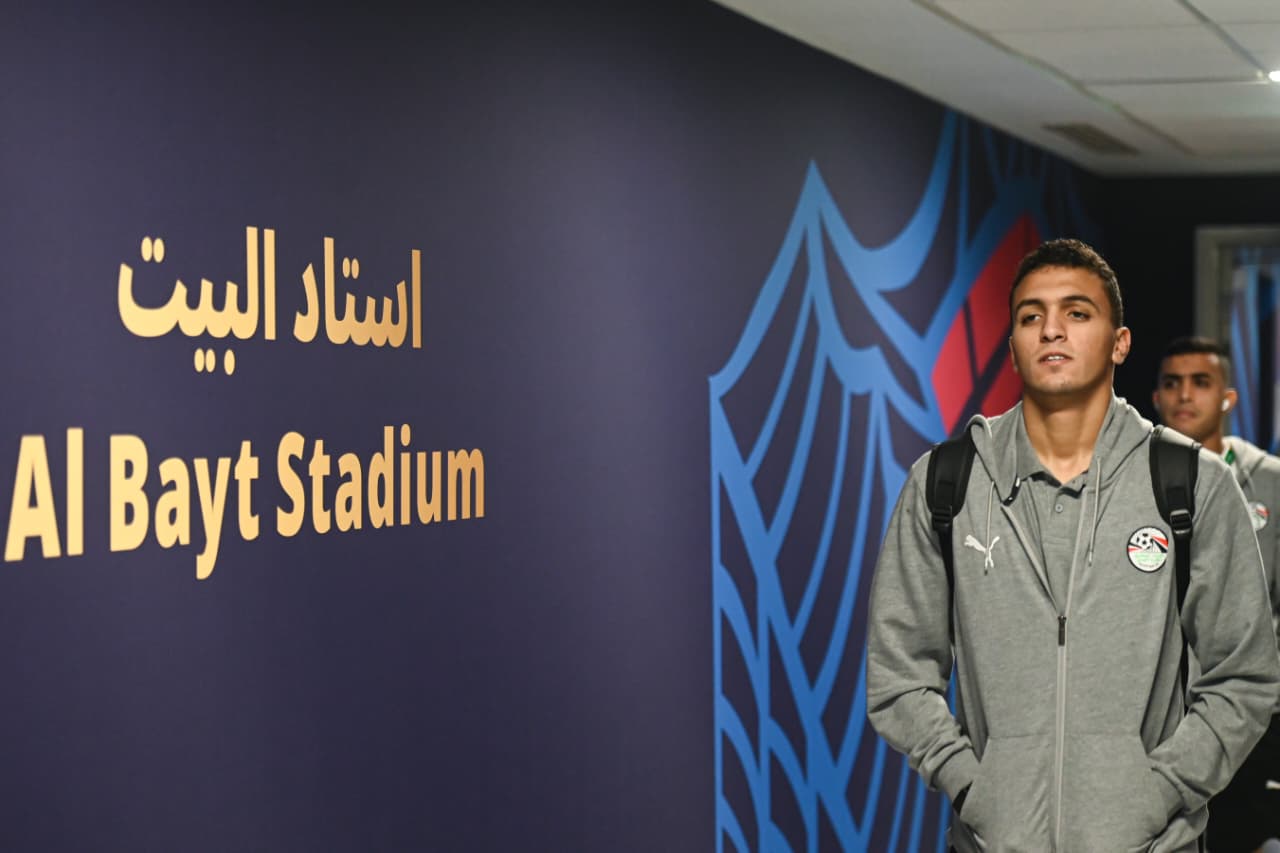 منتخب مصر المشارك في كأس العرب يصل لملعب البيت قبل مواجهة الأردن
